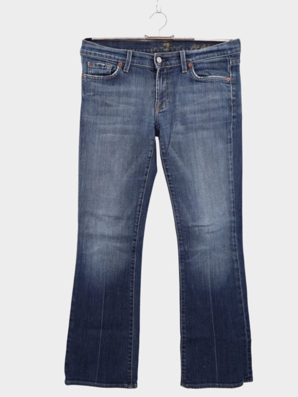 7 For All Mankind Flip Flop Y2K Boot Cut Womens Jeans Sz 29x28 Distressed - Picture 1 of 16